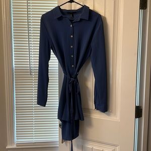 Blue button up dress size M